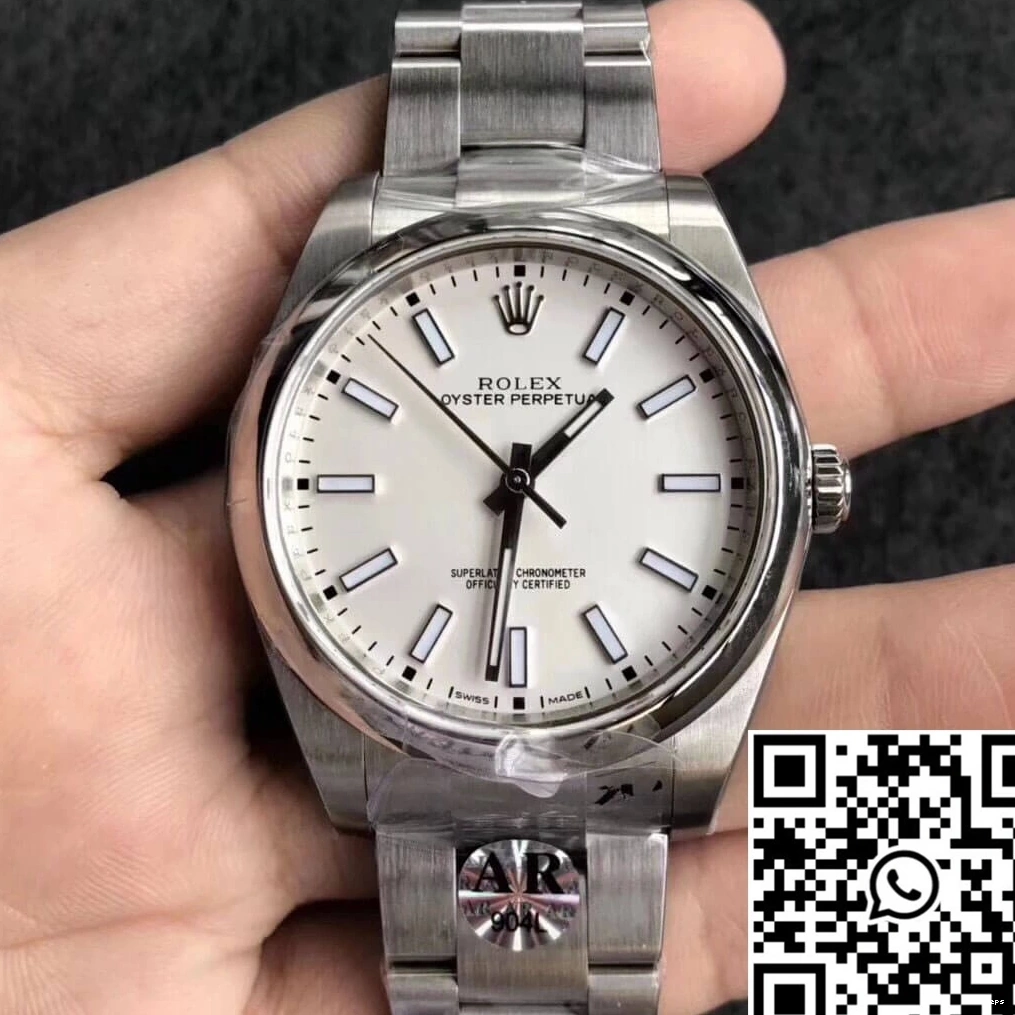 Perpetual Oyster White 39MM Rolex 114300 Dial Factory AR 1107